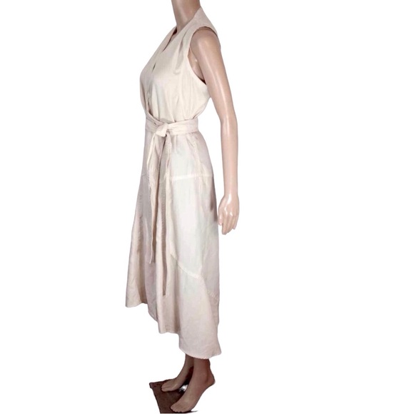 ISABEL MARANT ÉTOILE Banksia Lyocell Wrap Midi Dress In Ecru Size 4 - Picture 2 of 8